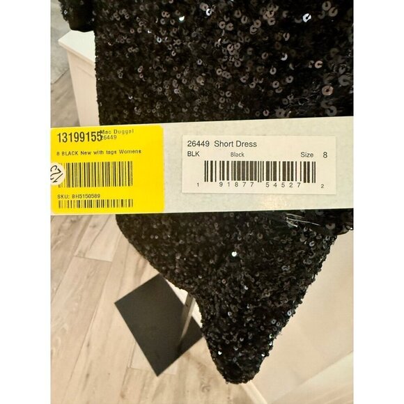 2for30💥‼️Bar‎ III Sequin Mini Slip Dress Size M Black Metallic Dance - Picture 13 of 16